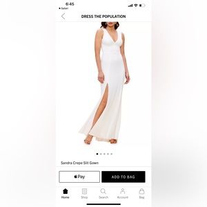 Dress the population Sandra crepe slit gown size S